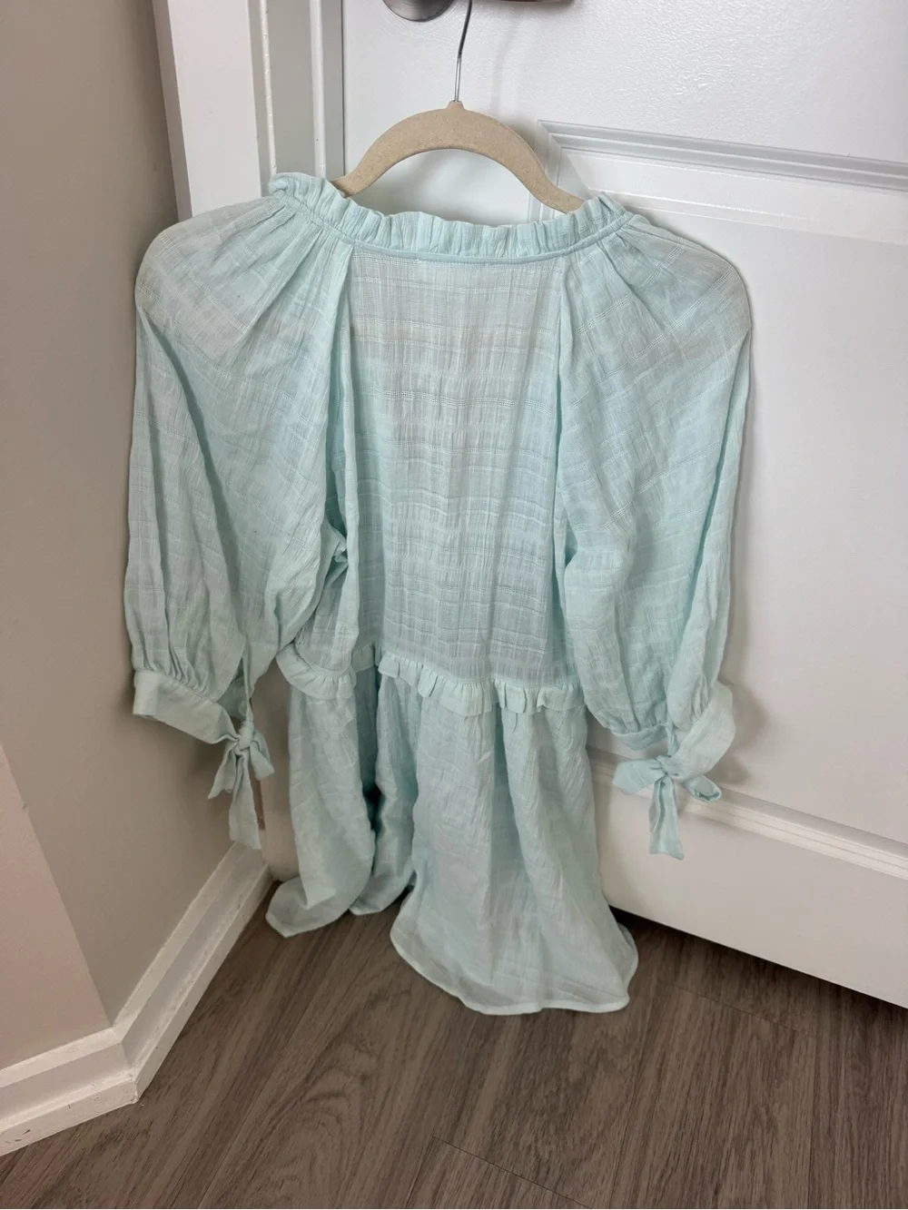 Lovers + Friends Mint V-Neck Smocked Mini Dress